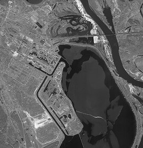 Satelitní snímek elektrárny